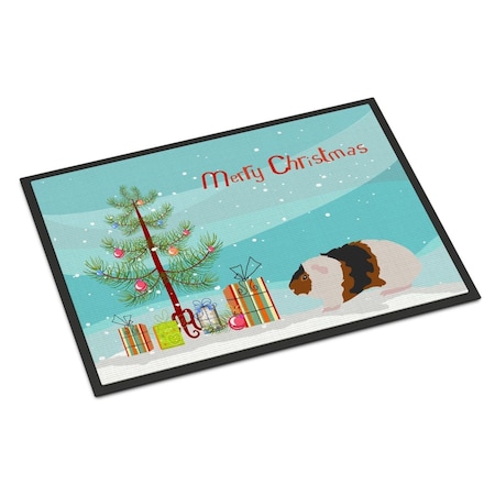 Carolines Treasures 18 x 27 in. Teddy Guinea Pig Merry Christmas Indoor or Outdoor Mat CK4448MAT
